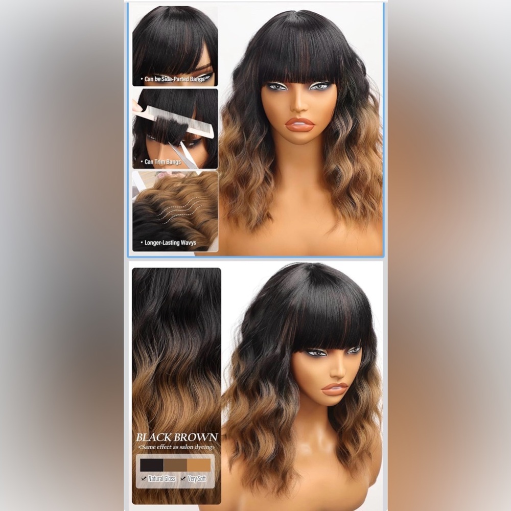 Stylish Ombre Wavy Hair Wig